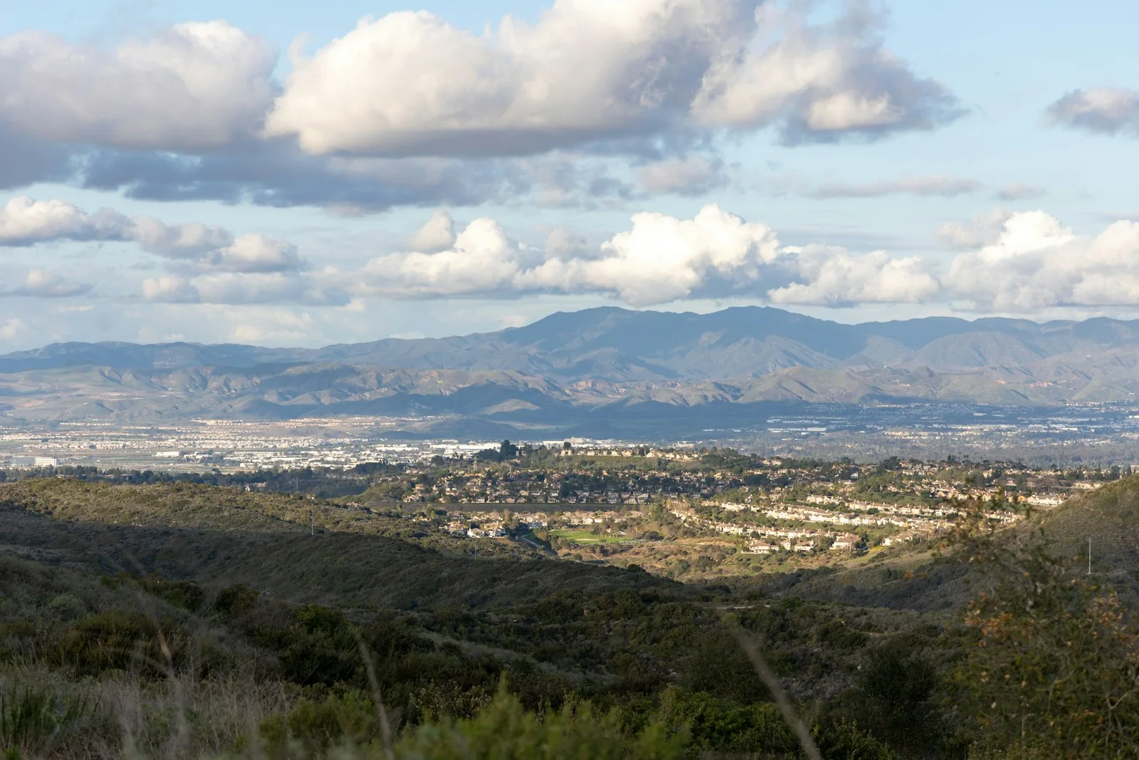 View across Laguna Hills toward the Saddleback Mountains